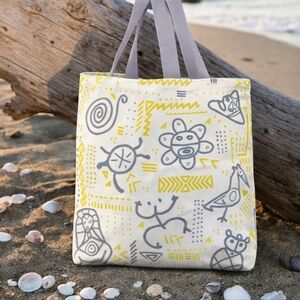 New Taino Tote Bag Puerto Rico Grey Yellow Boutique Beach Bag🌺